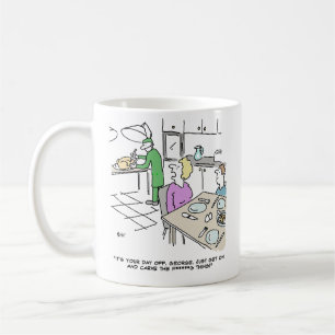 Taza De Café Dibujo médico de caricatura divertida de cirujano 