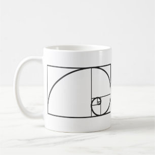 Taza De Café Dibujo minimalista de geometría de espiral dorada