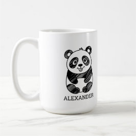 Taza De Café Dibujo minimalista de panel blanco y negro