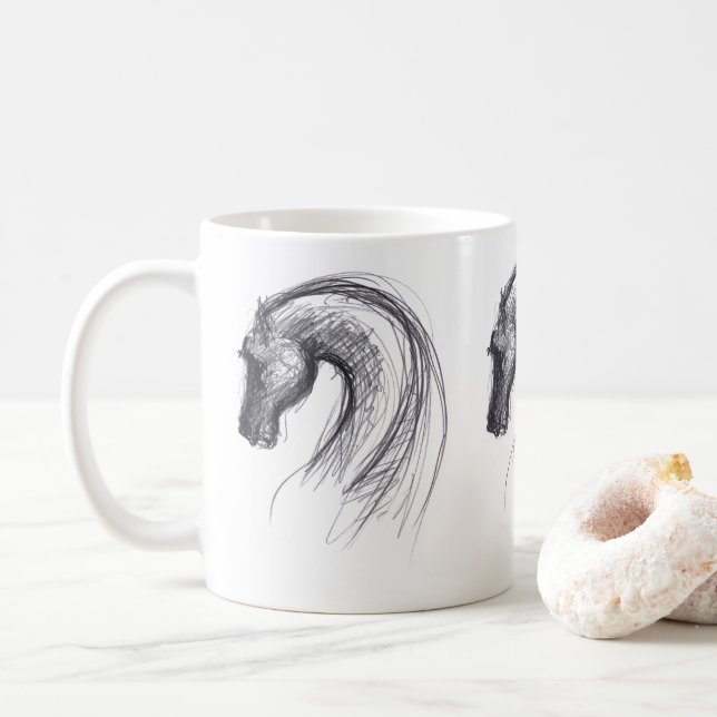 Taza De Café Dibujo original 1 año de caballo Zodiac Mug (Con donut)