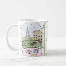 Taza De Café Dibujo parisino pintado a mano