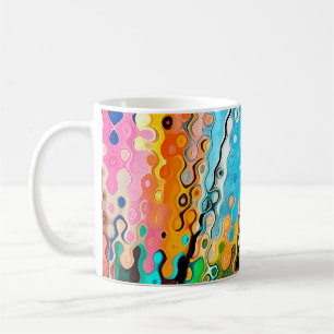 Taza De Café Dibujo pastel de aceite. Fondo de color abstracto.