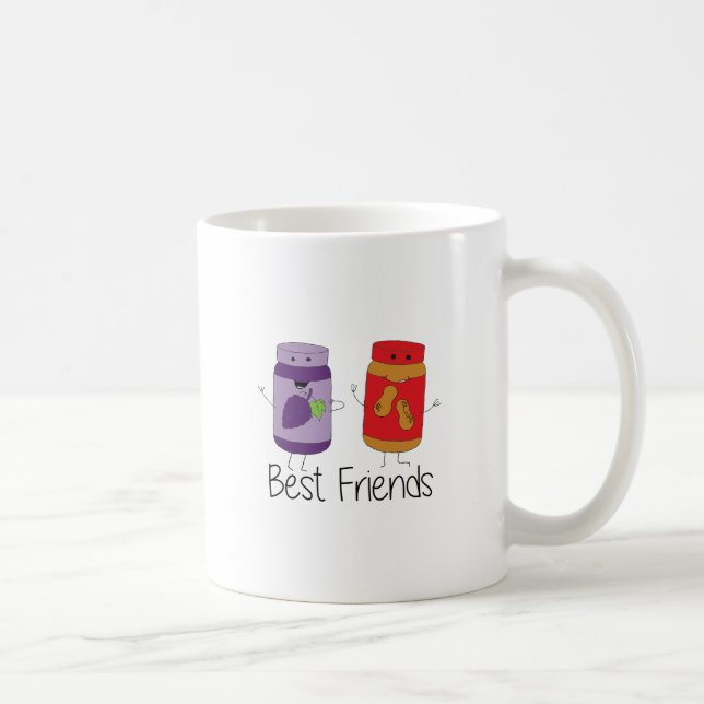 Taza De Café Dibujo PB y J Best Friends Pb y J BFF (Derecha)