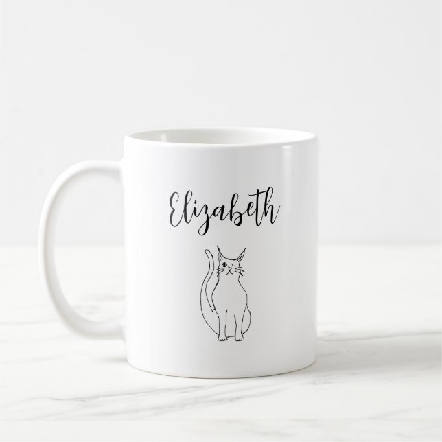 Taza De Café Dibujo personalizado de Personalizado Kitty (Izquierda)