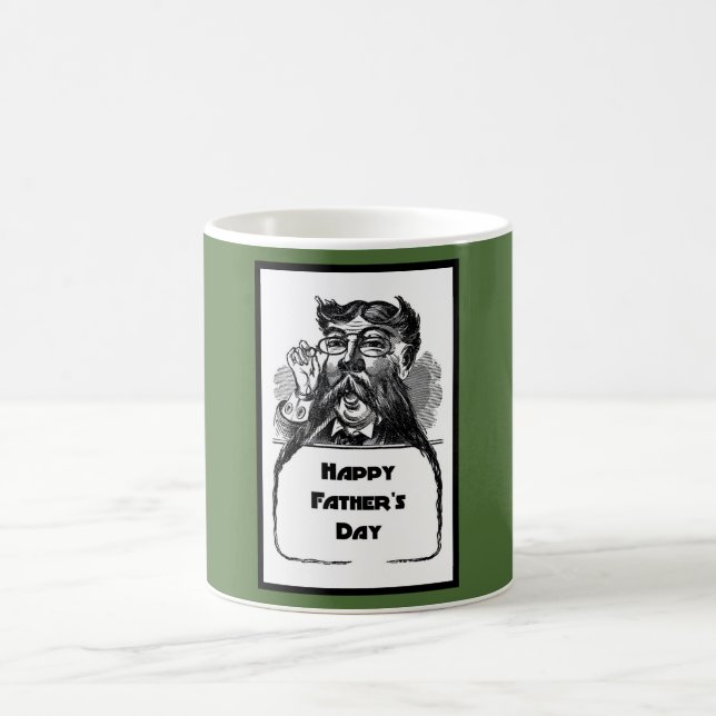 Taza De Café Dibujo retrospectivo del Día del Padre Feliz (Centro)