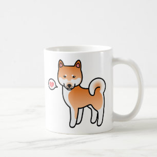 Taza De Café Dibujo Rojo Shiba Inu Amor