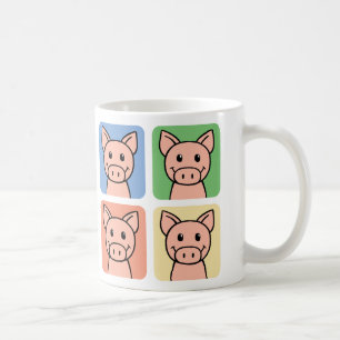 Taza De Café ¡Dibujos animados de cerditos riendo!