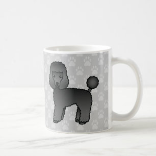 Taza De Café Dibujos animados de perro Caniche juguete negro so