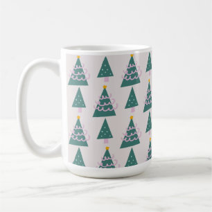 Taza De Café Dibujos de Árboles Lindos Rosa Verde
