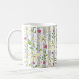 Taza De Café Dibujos de garabatos de flores de primavera