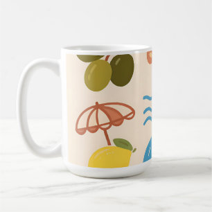 Taza De Café Dibujos de limón de playa Vibraciones juguetonas d