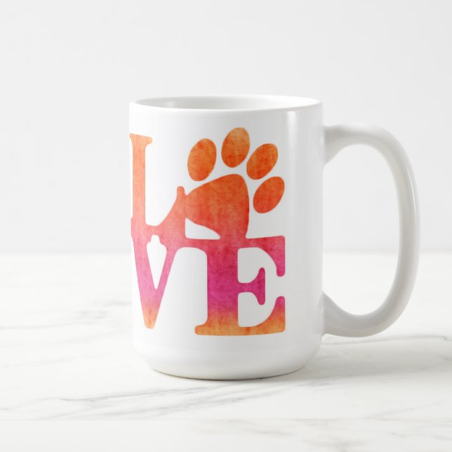 Taza De Café Dibujos de pintura de amor Café Mug (Derecha)
