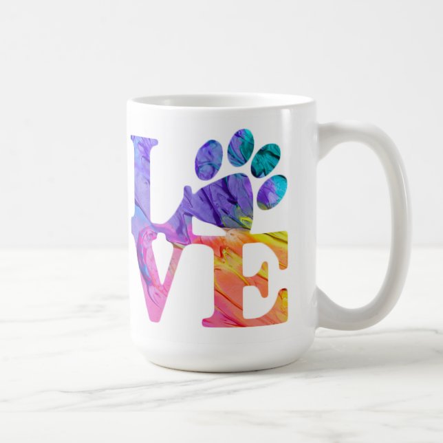 Taza De Café Dibujos de pintura de amor Café Mug (Derecha)