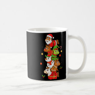Taza De Café Dibujos Divertidos De Caballo Santa Elfo Muñeco De