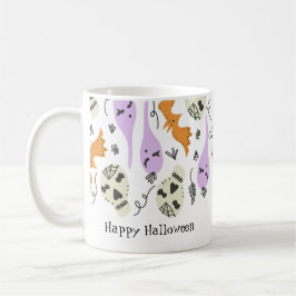 Taza De Café Dibujos Lindos de Halloween Calabaza Cráneo Murcié