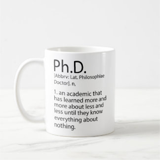 Taza De Café Diccionario divertido de definición de doctorado,