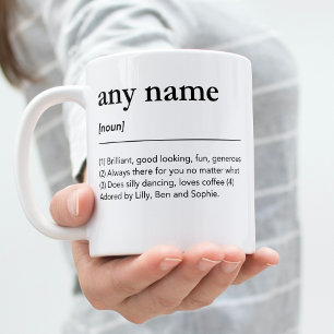 Taza De Café diccionario personalizado de definición de nombre 