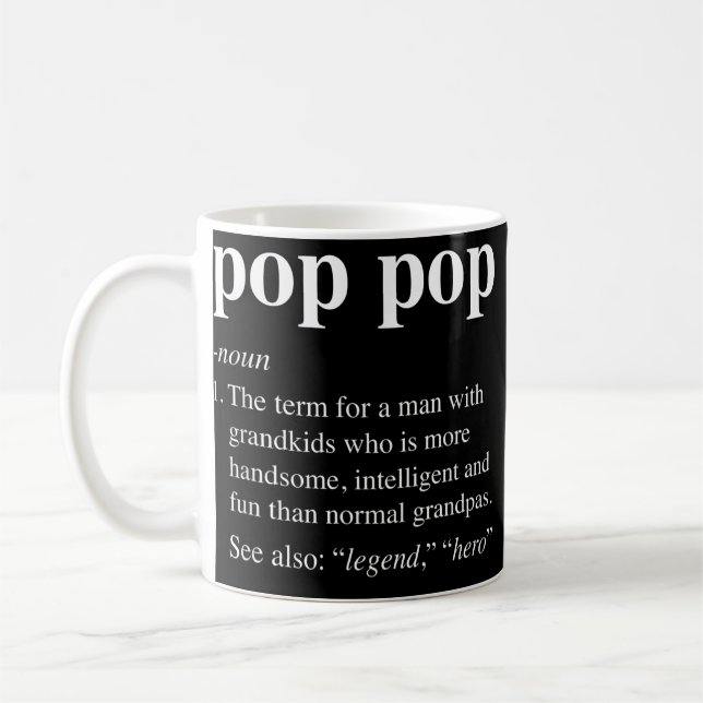 Taza De Café Diccionario Poppop divertido de definición pop par (Izquierda)