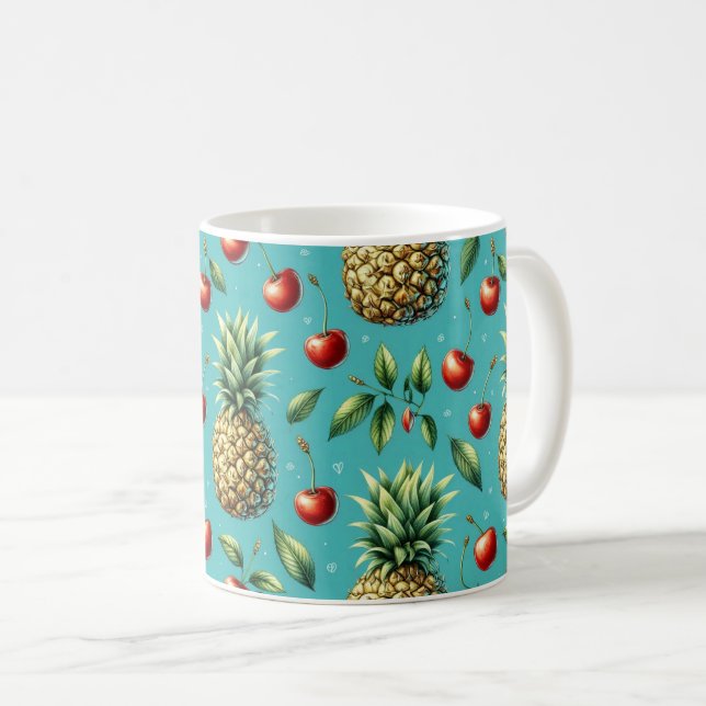 Taza De Café Dicha de Piña y Cereza (Anverso derecho)