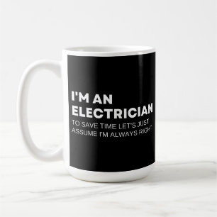 Taza De Café Dicho divertido de electricista