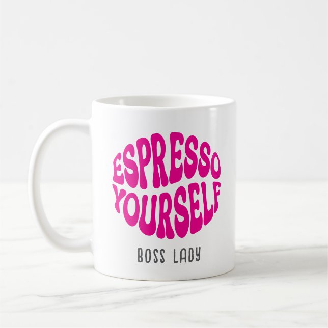Taza De Café Dicho Divertido Nombre Retro Moderno Expreso Tú Mi (Izquierda)