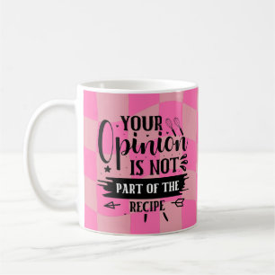 Taza De Café Dicho divertido retro de cocina rosa