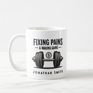 Taza De Café Dicho Divertido Terapia Física Blanco y Negro