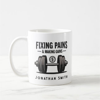 Taza De Café Dicho Divertido Terapia Física Blanco y Negro