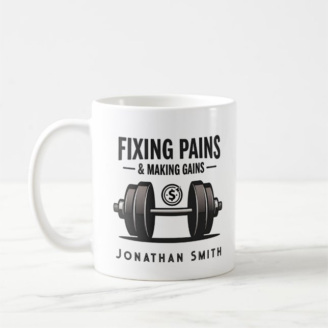 Taza De Café Dicho Divertido Terapia Física Blanco y Negro (Izquierda)
