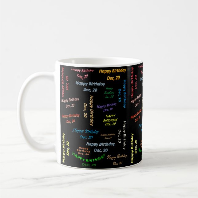 Taza De Café Diciembre, 20 cumpleaños Mug (Izquierda)
