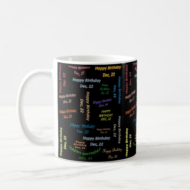 Taza De Café Diciembre, 22 cumpleaños Mug (Izquierda)
