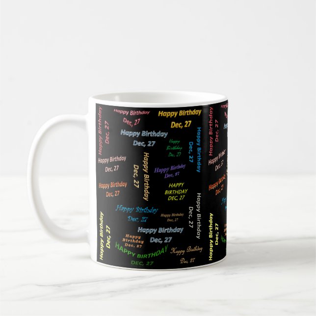 Taza De Café Diciembre, 27 Cumpleaños Mug (Izquierda)