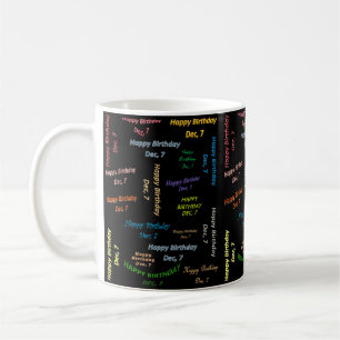 Taza De Café Diciembre, 7 Cumpleaños Mug