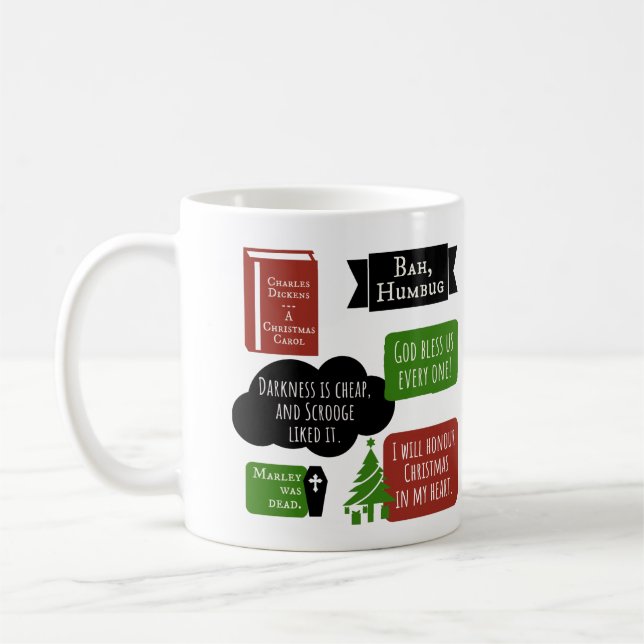 Taza De Café Dickens A Navidades Carol Personalizado Scrooge (Izquierda)