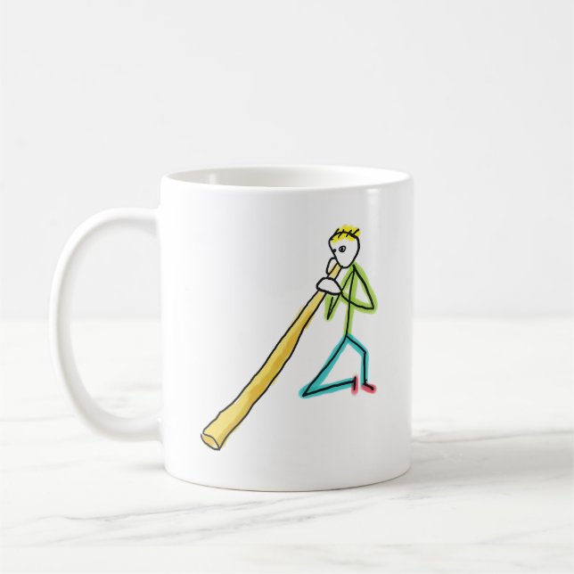 Taza De Café Didgeridoo Stickman (Izquierda)