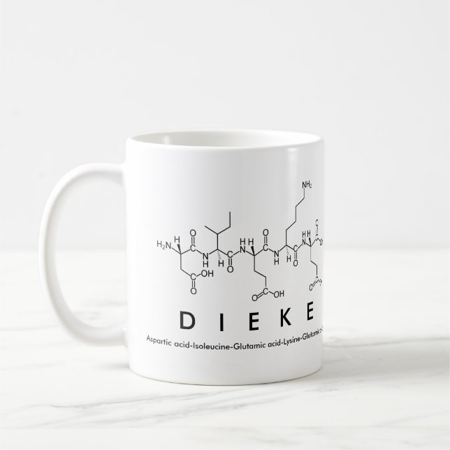 Taza De Café Dieke peptide name mug (Izquierda)