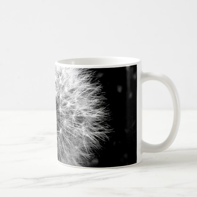 Taza De Café Diente de león blanco y negro (Derecha)