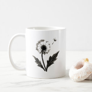 Taza De Café Diente de león minimalista: diseño de naturaleza c