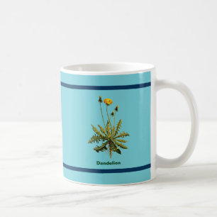 Taza De Café Diente de León Sobre Azul