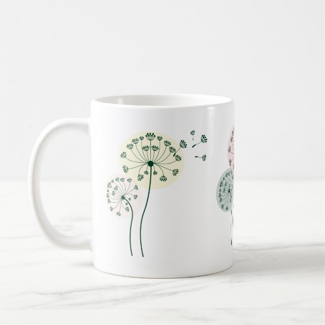 Taza De Café Dientes de león estilizados (Izquierda)