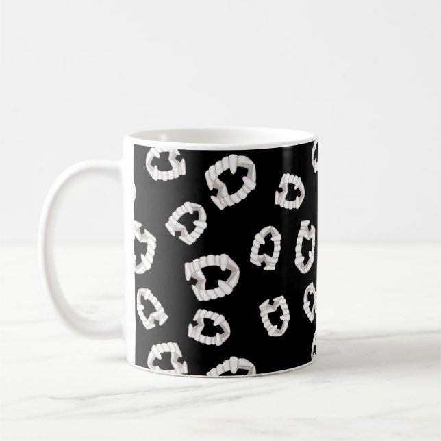 Taza De Café Dientes de vampiros plásticos - Café negro (Izquierda)