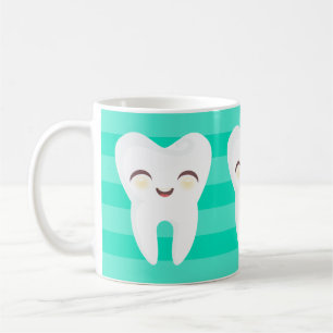 Taza De Café Dientes lindos del dibujo animado - el trullo raya