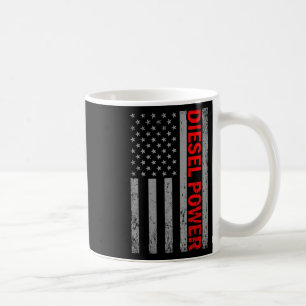 Taza De Café Diesel Power Estados Unidos Bandera Camión Turbo B