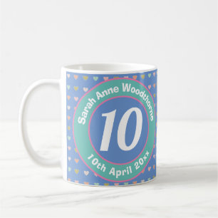 Taza De Café Diez Años. Cumpleaños.