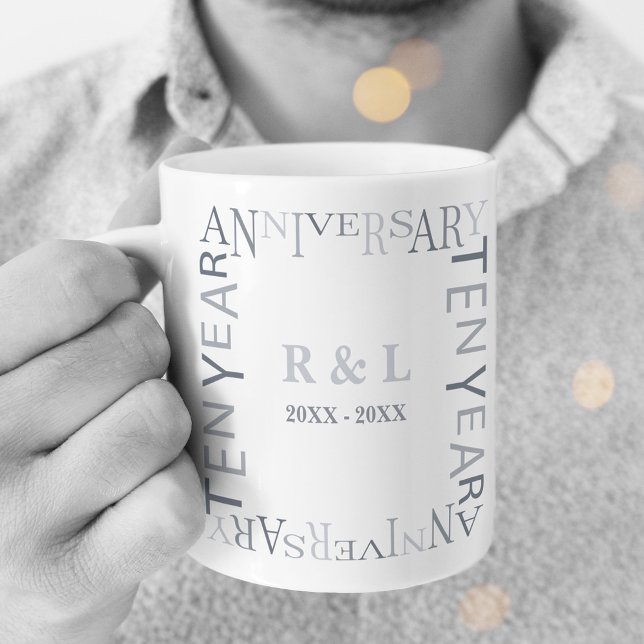 Taza De Café Diez años de Boda Aniversario de los Silvers (Subido por el creador)