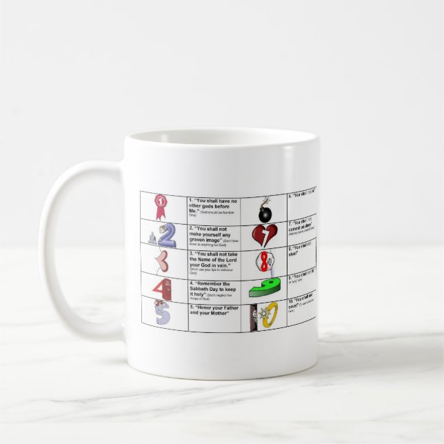 Taza de café - diez mandamientos (Izquierda)