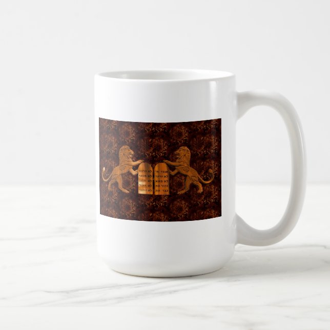Taza De Café Diez mandamientos y leones (Derecha)