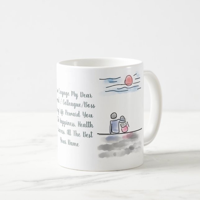 Taza De Café Diferencia de despedida pareja de viaje personaliz (Anverso derecho)