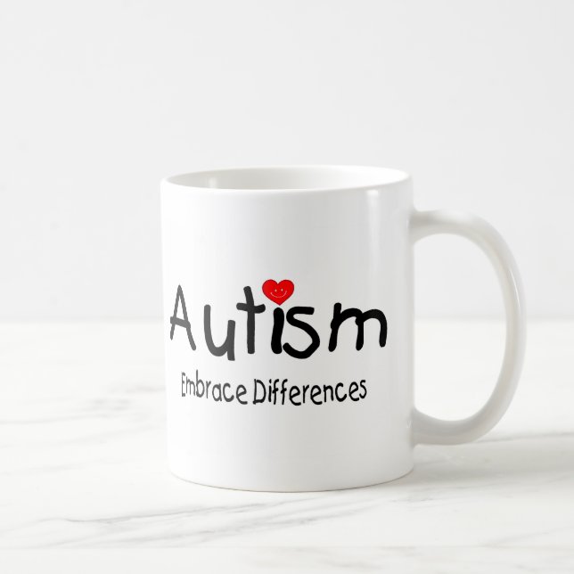 Taza De Café Diferencias del abrazo (corazón feliz) (Derecha)
