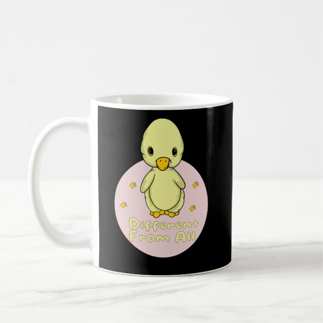 Taza De Café Diferente de todo Kawaii Baby Duck Amarillo Y Rosa (Izquierda)